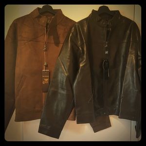 Leatherette & suede like black/brown jackets 4 men
